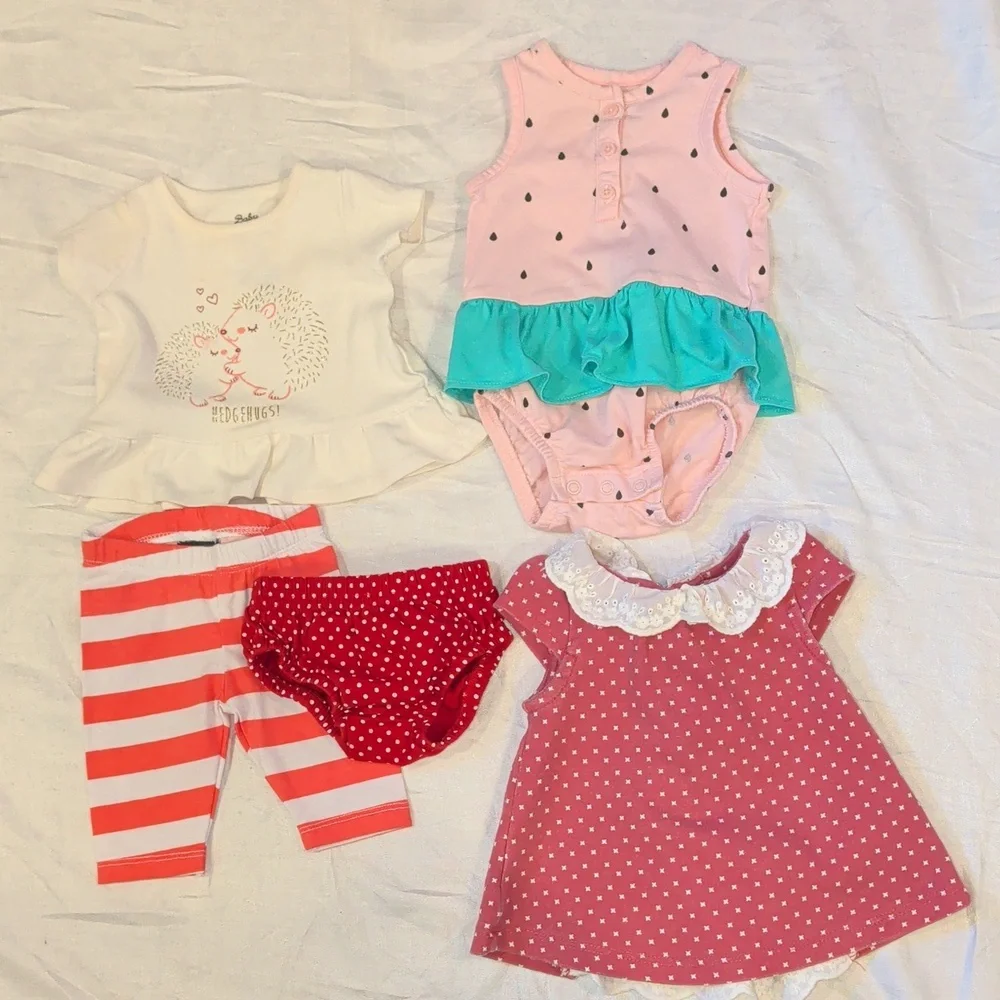 Baby Girl (0-3 Mo.) Summer Lot (26 PCs) Mostly New Carter's 2 